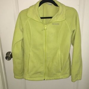 Neon yellow/green Columbia zip up fleece